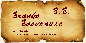Branko Basurović vizit kartica
